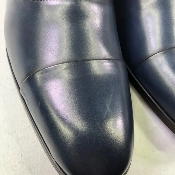 STEVE Madden Private Navy Leather Oxford Shoes
