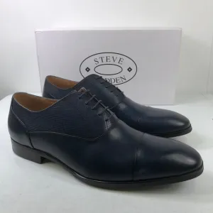 STEVE Madden Private Navy Leather Oxford Shoes