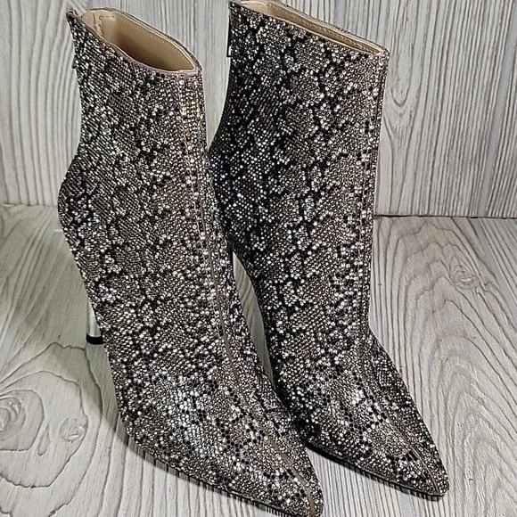 Steve Madden Robyn Snake Jeweled Ankle Boots Womens Size 5.5 NEW