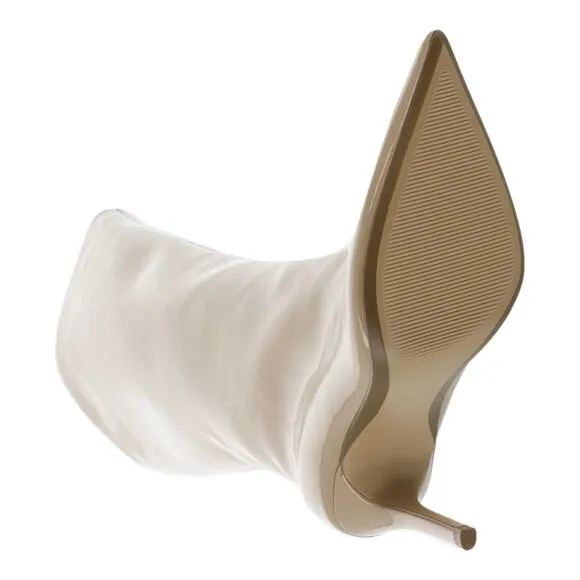Steve Madden Women Sarina Pointed Toe Stiletto Boots Nude Patent Size 9 1/2
