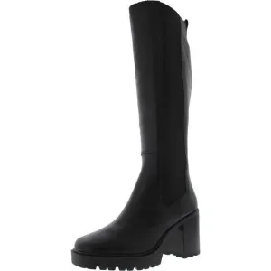 Steve Madden Women's Deegan Lug-Sole Knee-High Block-Heel Boots,  Black, 10M