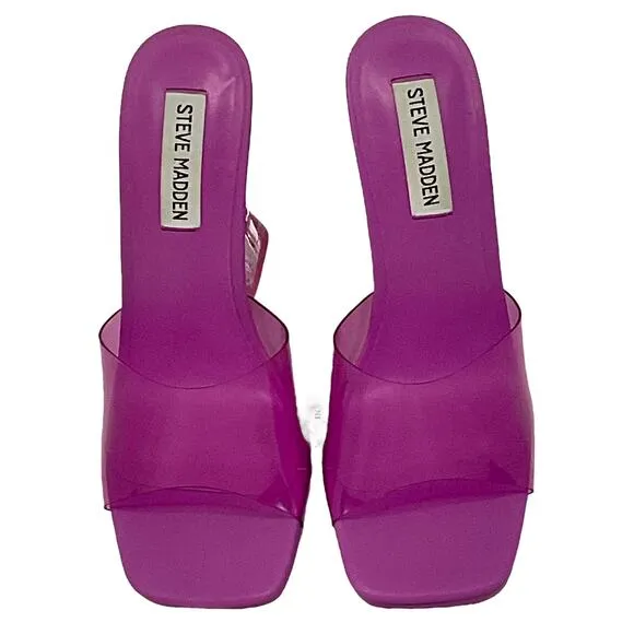 Steve Madden Women’s Lipa Square Toe Slide Sandals Purple Size 7