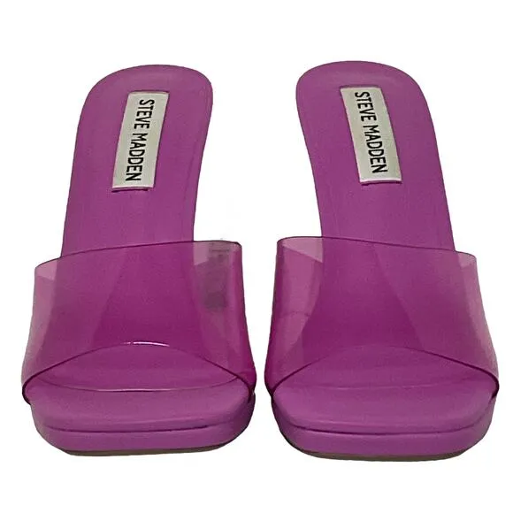 Steve Madden Women’s Lipa Square Toe Slide Sandals Purple Size 7
