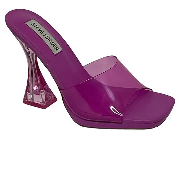 Steve Madden Women’s Lipa Square Toe Slide Sandals Purple Size 7