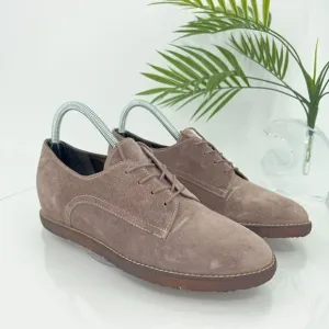 Stewart Weitzman Oxfords Women's Size 9 Taupe Brown Suede Lace Up Hidden Heel