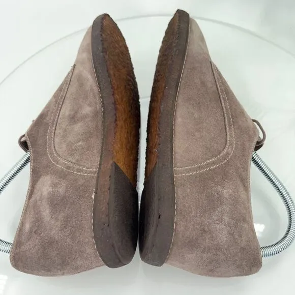 Stewart Weitzman Oxfords Women's Size 9 Taupe Brown Suede Lace Up Hidden Heel