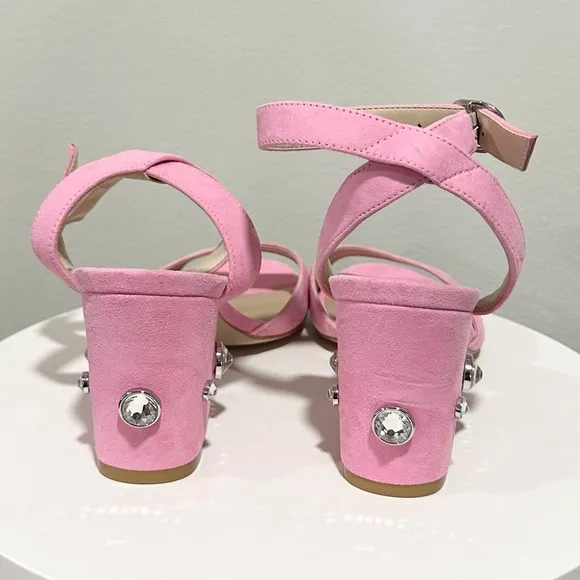 🌹STUART WEITZMAN 🌹 Allshine 75 Crystal-Embellished Suede Sandals Size: 6B