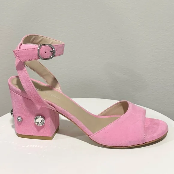 🌹STUART WEITZMAN 🌹 Allshine 75 Crystal-Embellished Suede Sandals Size: 6B