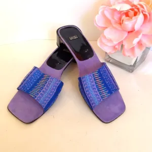 Stuart Weitzman blue satin sandals