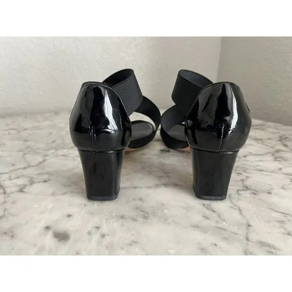 Stuart Weitzman Midexter Strappy Slip On Heeled Sandals Size 6 M Black