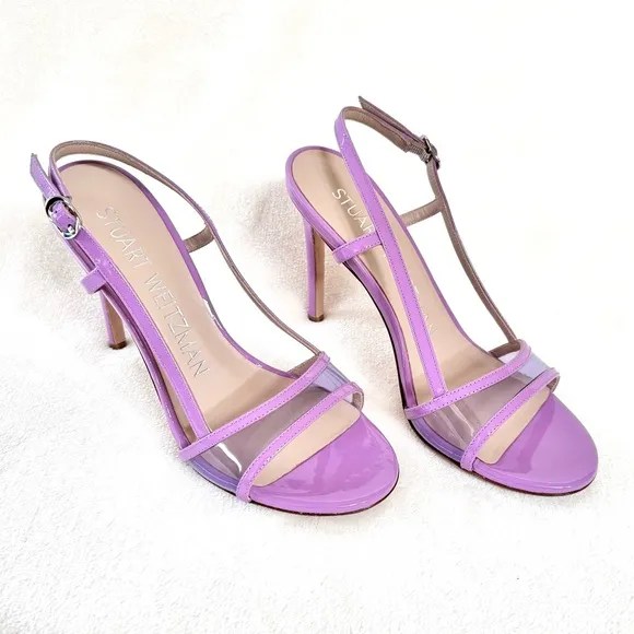 Stuart Weitzman Mondrian 100 Heeled Sandals in Amatista/Wisteria