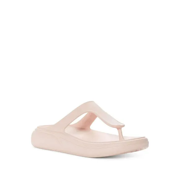 Stuart Weitzman Stuflex Sandals Womens US 8 Rosewater Slip On Wedge Thong KHD574