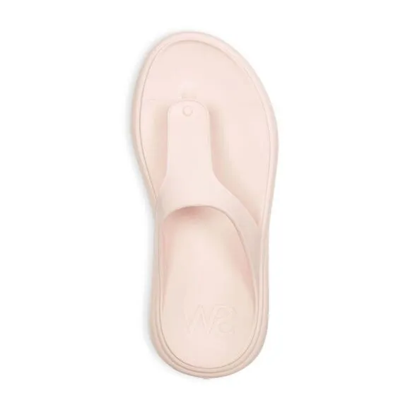 Stuart Weitzman Stuflex Sandals Womens US 8 Rosewater Slip On Wedge Thong KHD574