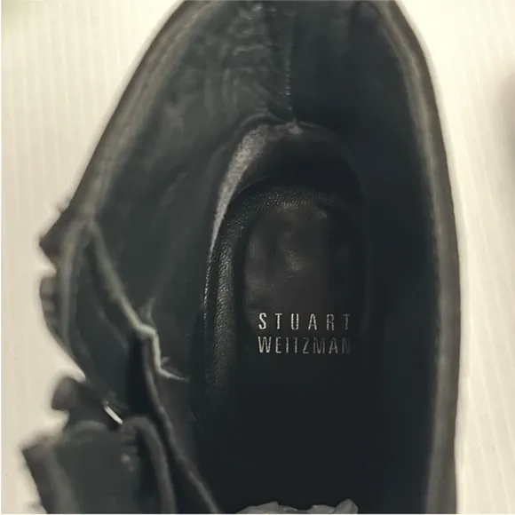 STUART WEITZMAN'Gorgeous' Black Gore Tex Waterproof Booties Sz 8
