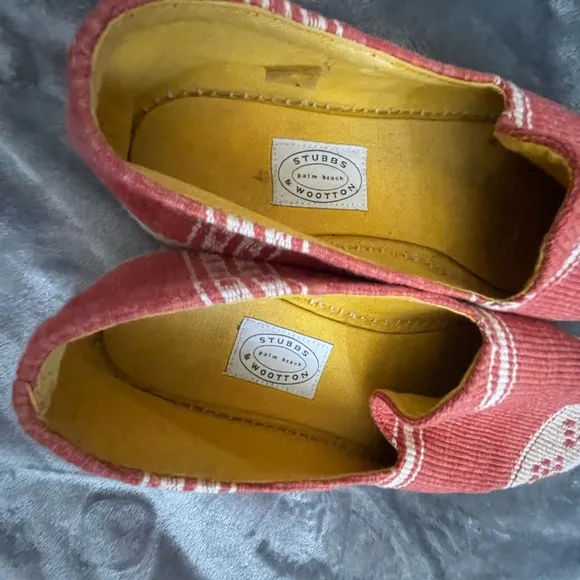 Stubbs and Wootton one of a kind red cream espradrille sandals SZ EUR 38