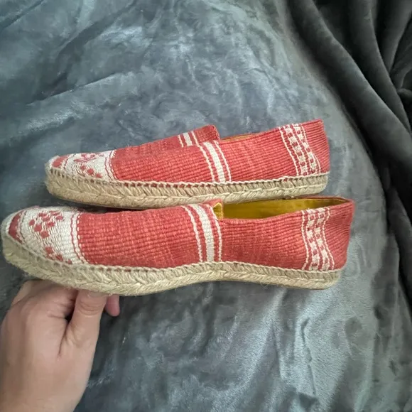 Stubbs and Wootton one of a kind red cream espradrille sandals SZ EUR 38