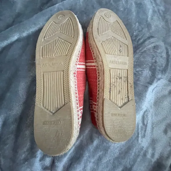 Stubbs and Wootton one of a kind red cream espradrille sandals SZ EUR 38