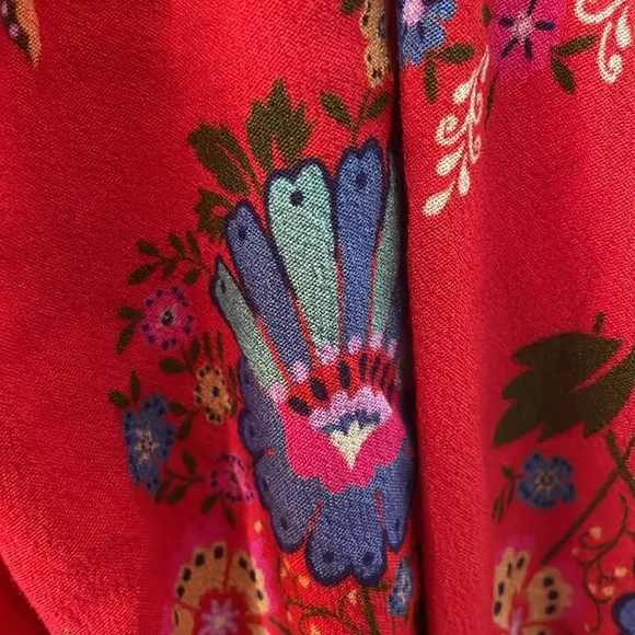 STUNNING SWEET SEXY SPELL 💋 beautiful Red, pink floral, Boho peasant dress S 💕