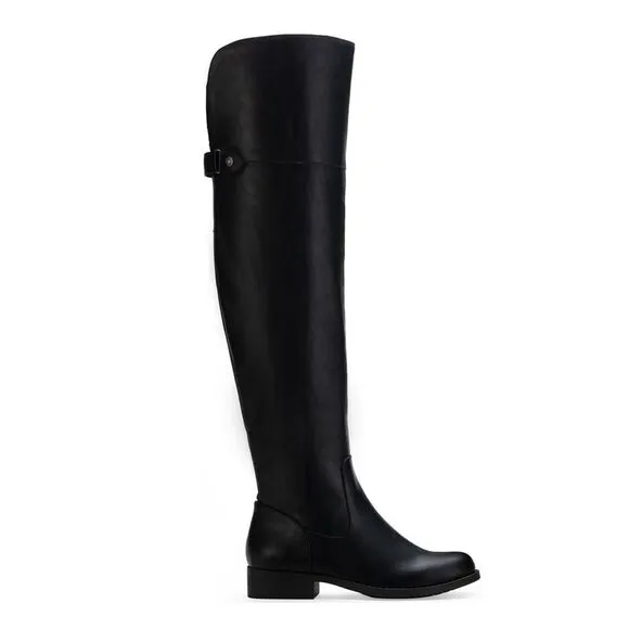 SUN STONE Womens Black Gore Stretch Allicce Round Toe Block Heel Boots 5.5 M