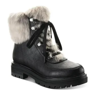 Sun   Stone Womens Orlaa Faux Leather Cold Weather Combat &amp; Lace-up Boots