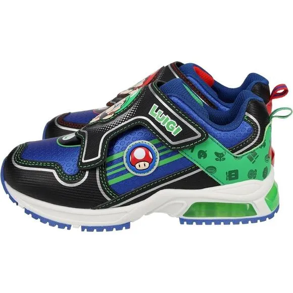 Super Mario Brothers Light-Up Sneakers Luigi Nintendo Little Kids 3 School Shoes