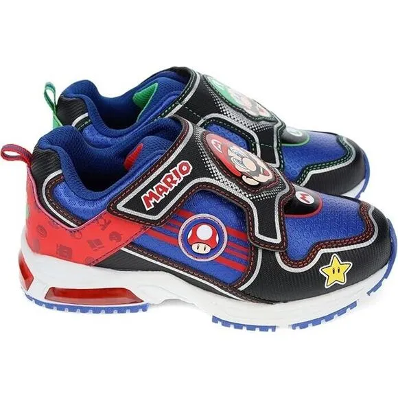 Super Mario Brothers Light-Up Sneakers Luigi Nintendo Little Kids 3 School Shoes