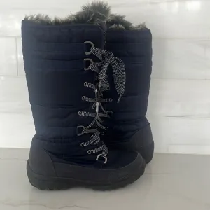 Superfit Canada Tall Waterproof Fleece Lined Navy Lace up Boots size 7