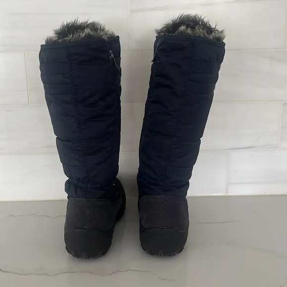 Superfit Canada Tall Waterproof Fleece Lined Navy Lace up Boots size 7