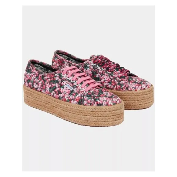 SUPERGA Womens Pink Limited Edition Mary Katrantzou Espadrille Shoes 6.5