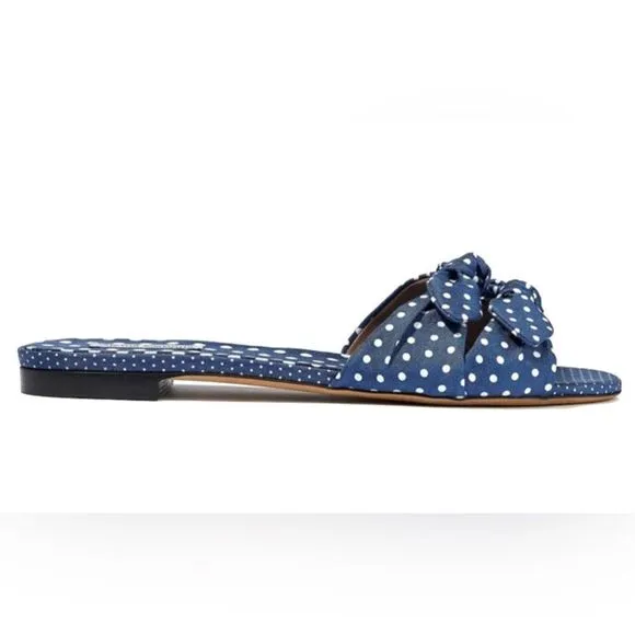 Tabitha Simmons Cleo Polka Blue and White Polk Dot Sandals