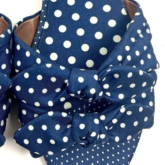 Tabitha Simmons Cleo Polka Blue and White Polk Dot Sandals