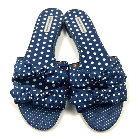 Tabitha Simmons Cleo Polka Blue and White Polk Dot Sandals