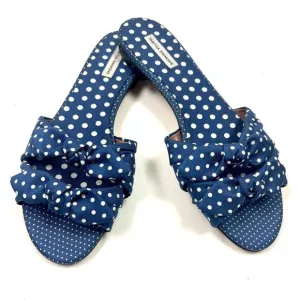 Tabitha Simmons Cleo Polka Blue and White Polk Dot Sandals