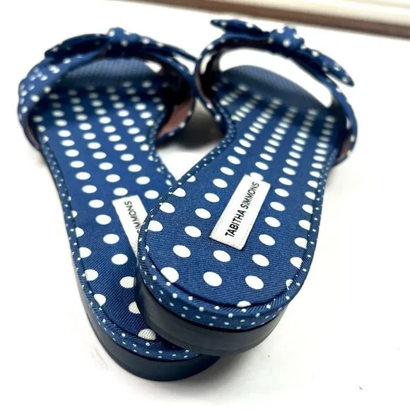 Tabitha Simmons Cleo Polka Blue and White Polk Dot Sandals