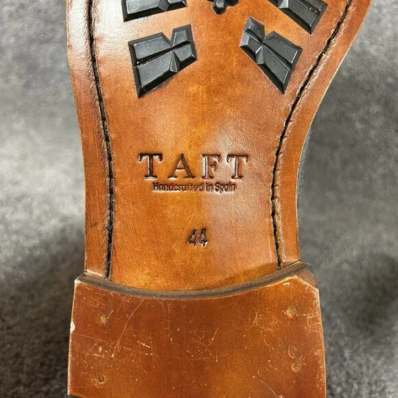 Taft The Jack Dress Boot Brown Leather Gray Wool Oxford Size 44 US 11