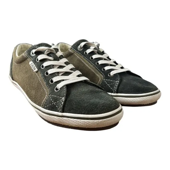 Taos Shoes Retro Star Casual Sneakers Green Leather Lace Up Color Block Size 8.5