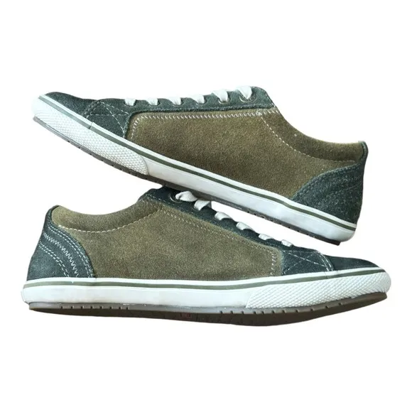 Taos Shoes Retro Star Casual Sneakers Green Leather Lace Up Color Block Size 8.5