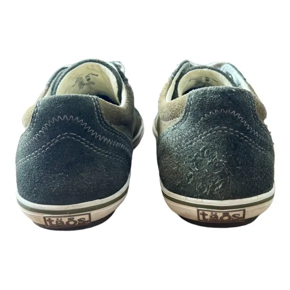 Taos Shoes Retro Star Casual Sneakers Green Leather Lace Up Color Block Size 8.5