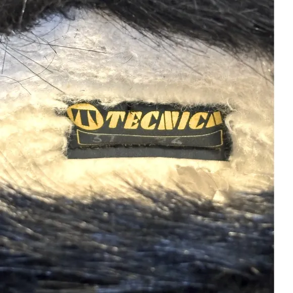 Tecnica fur black winter boots made in Italy for cold winter outdoors Size 6.5