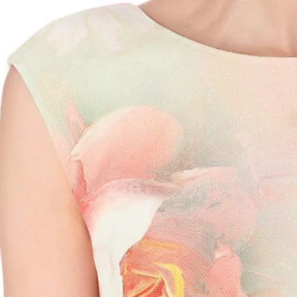 TED BAKER Damona Rose On Canvas Dress TED 3 US 6-8
