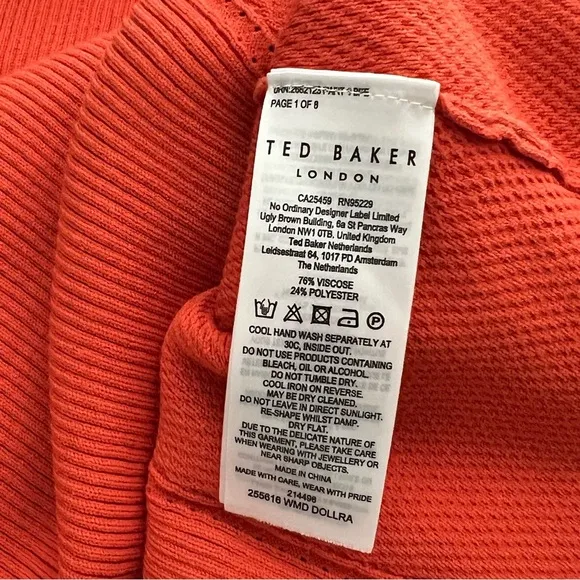 Ted Baker Dollra Scoop Neck Bodycon Dress, size L