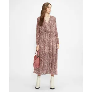 Ted Baker Womens Vallyy Draped Midi with‎ Batwing Sleeve Deep Purple Size 2/6 US