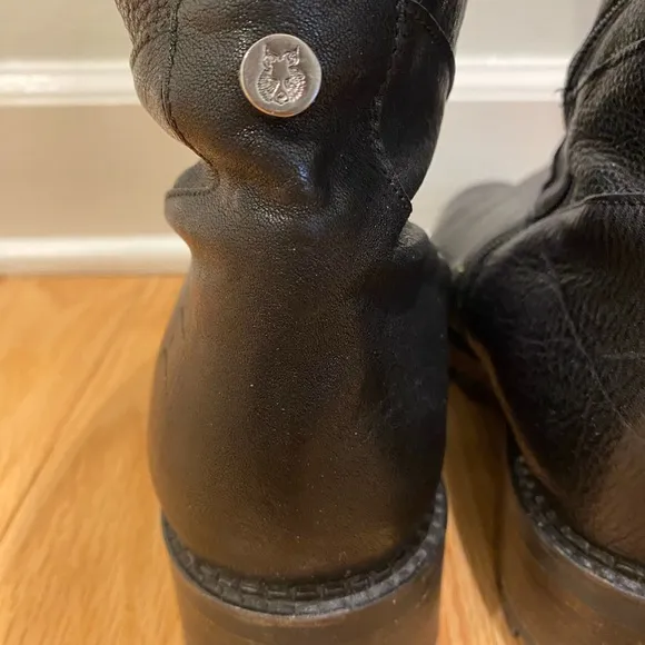Ted&amp;Muffy Triton Black Leather Boot Size 10