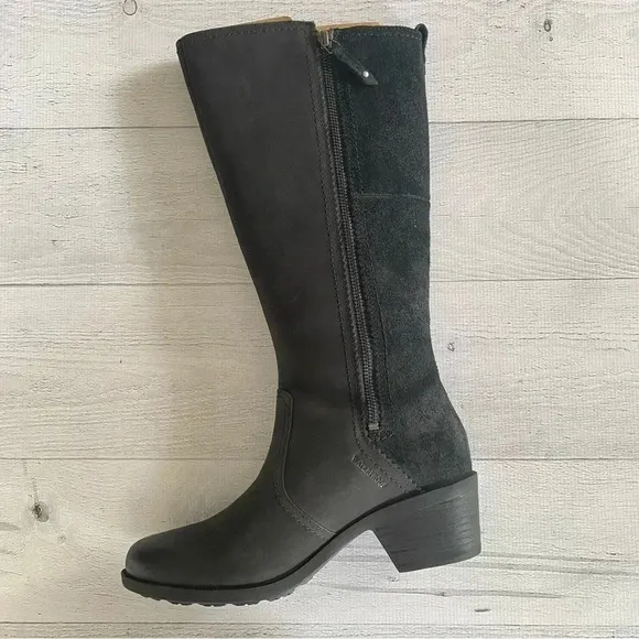 TEVA Anaya Tall Waterproof Boot Black Sz 8.5 ‼️FLAW Read