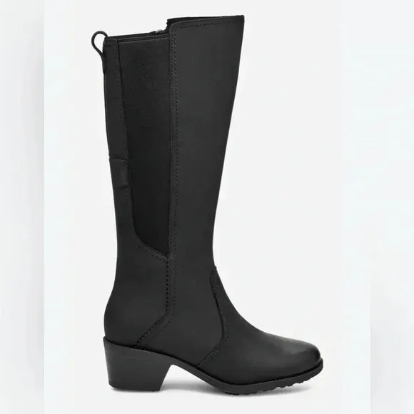 TEVA Anaya Tall Waterproof Boot Black Sz 8.5 ‼️FLAW Read