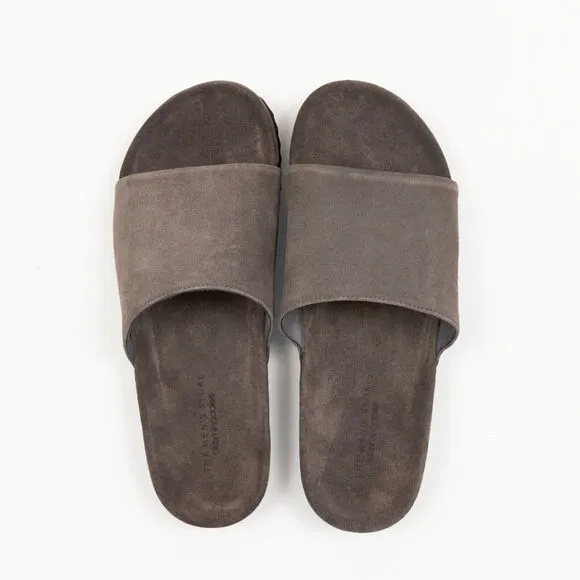 The Men's Store Men's Slip On Slide Sandals Gray Suide Size 8
