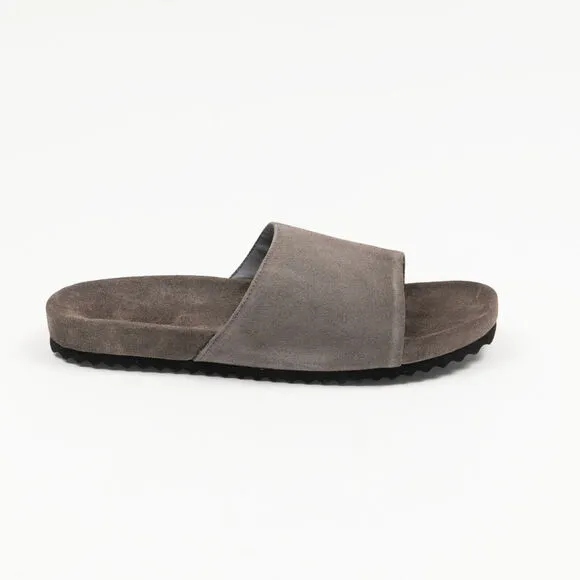 The Men's Store Men's Slip On Slide Sandals Gray Suide Size 8
