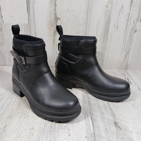 The Muck Boot Company Black Waterproof Rubber Ankle Rain Boots #995