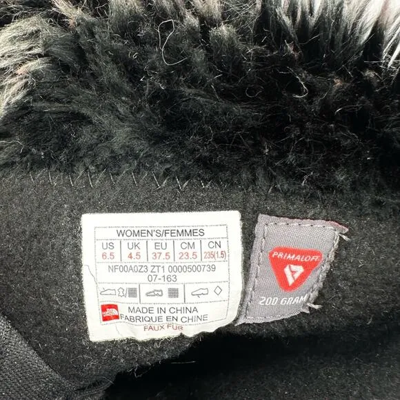 THE NORTH FACE &quot;NUPTSE PURNA&quot; BLACK WATERPROOF SUEDE INSULATED MID WINTER BOOTS