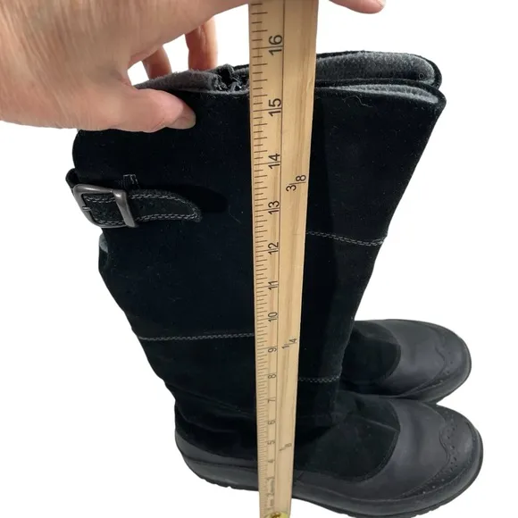 The North Face Anna Purna Tall Black Leather Boots Insulated Women’s Size 8.5